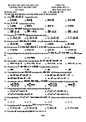 Kiểm tra môn Hình học 12 - Đề 338